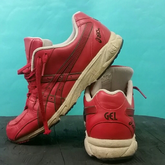 Rare Japanese Asics Red Leather GEL sz 9 Vintage - Picture 8 of 8